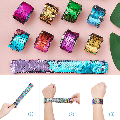 Mermaid Slap Bracelets BJEW-TA0003-01-1