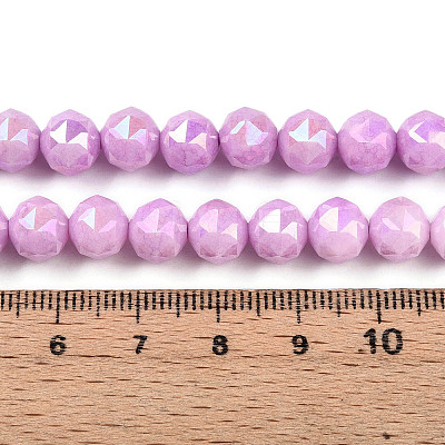 Anti-Tarnish Electroplate Glass Beads Strands X-GLAA-N010-8mm-10-1