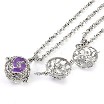 Brass Enamel Pendant Necklaces NJEW-G089-07P-01-1