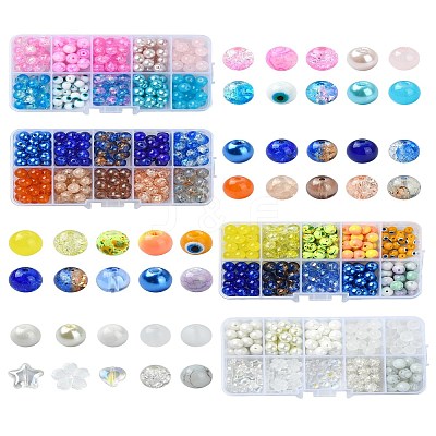 10 Styles Spray Painting & Baking Paint Glass Beads GLAA-YW0003-57-1