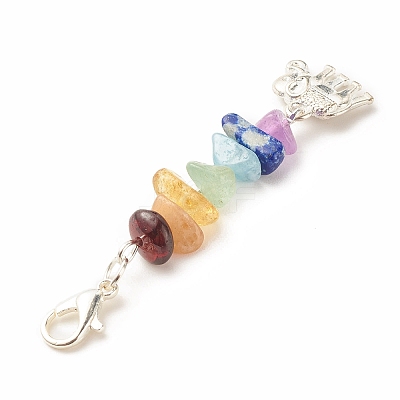Chakra Theme Natural Gemstone Pendant Decorations X1-HJEW-JM00645-04-1