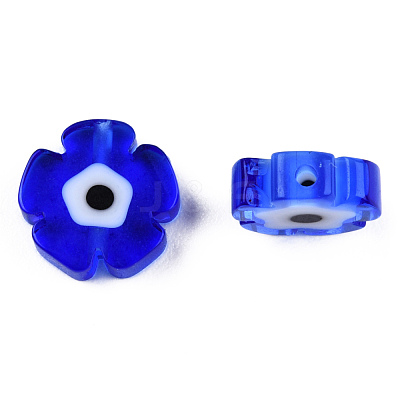 Handmade Evil Eye Lampwork Beads Strands LAMP-N029-018-02-1