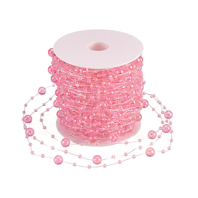 Acrylic Round Beaded Link Chains DIY-MB0007-001E-1