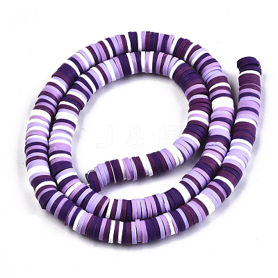 Handmade Polymer Clay Beads Strands CLAY-R089-6mm-092-1