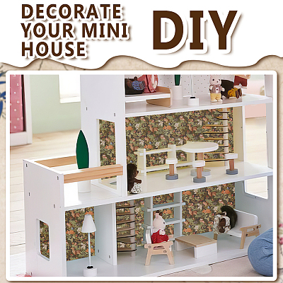 Mini Dollhouse Living Room Bedroom Wallpaper DIY-WH0504-841A-05-1