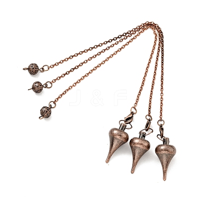 Brass Cable Chain Pointed Dowsing Pendulums HJEW-D004-03-1