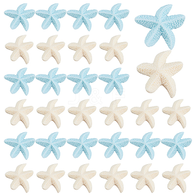 70Pcs 2 Colors Opaque Resin Cabochons RESI-PH0002-80-1