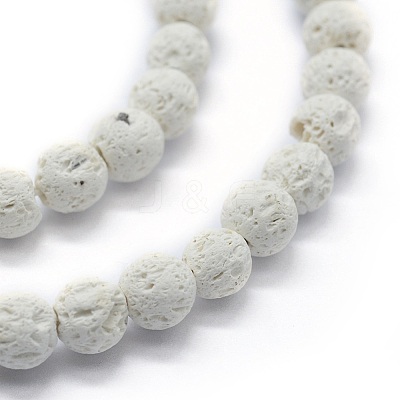 Synthetic Lava Rock Round Beads Strands X-G-E508-04-8mm-1-1
