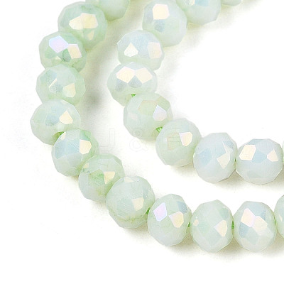 Anti-Tarnish Electroplate Rondelle Glass Beads Strands X-EGLA-T021-4mm-17-06-1