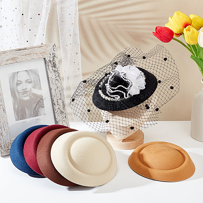 6Pcs 6 Colors EVA Cloth Teardrop Fascinator Hat Base for Millinery AJEW-FG0003-20-1