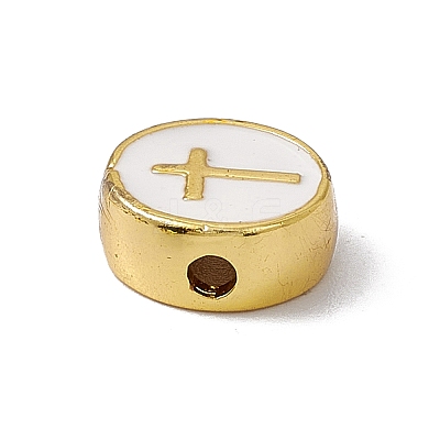 Real 18K Gold Plated Brass Enamel Beads KK-F814-04G-M-1