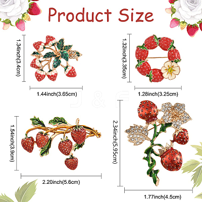 1Pc Alloy Fruit Brooches JEWB-YW0001-07-1