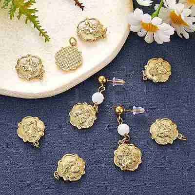 10Pcs Brass Pendants ZIRC-SZ0004-40-1