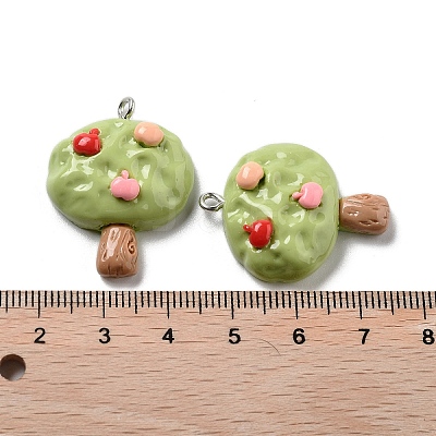 Spring Theme Opaque Resin Pendants RESI-R444-04E-1