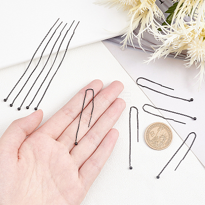 10Pcs 304 Stainless Steel Ear Thread EJEW-UN0002-02-1
