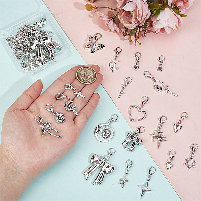 40Pcs 20 Styles Alloy with CCB Plastic Shoe Charms HJEW-ME00108-1