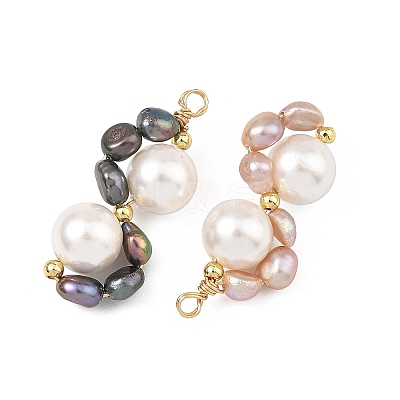 Natural Cultured Freshwater Pearl Beaded Pendants PALLOY-JF05932-1