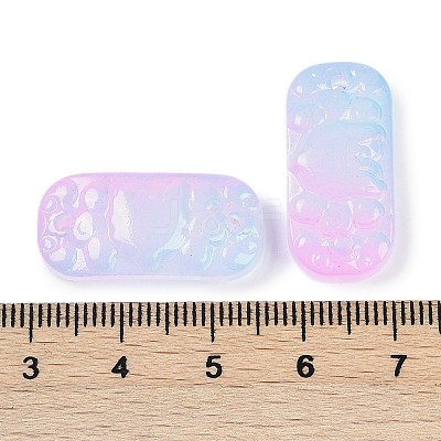 Spray Painted Transparent Glass Connector Charms X1-GLAA-H035-06G-1