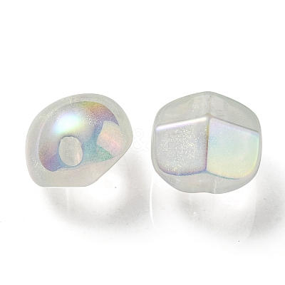 UV Plating Luminous Transparent Acrylic Beads OACR-P010-01E-1