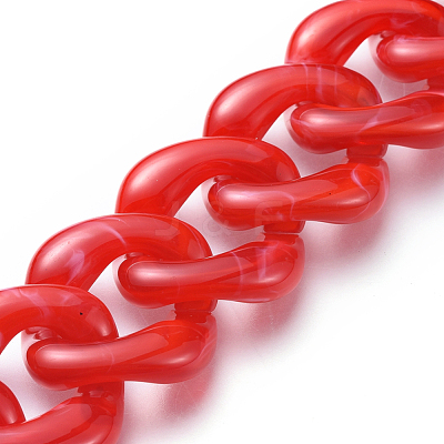 Handmade Acrylic Curb Chains AJEW-JB00555-04-1