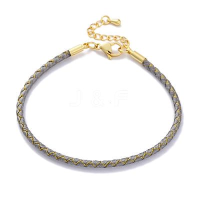 Polyester Cord Braided Bracelet Makings MAK-Z003-01G-13-1