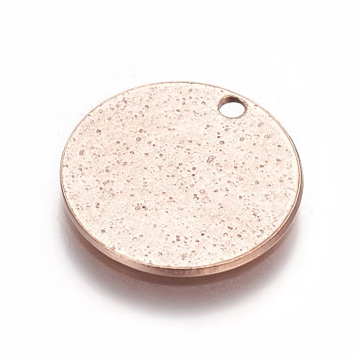Ion Plating(IP) 304 Stainless Steel Textured Pendants STAS-I098-01-15mm-RG-1