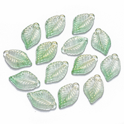 Two Tone Transparent Spray Painted Glass Pendants GLAA-T016-18F-1