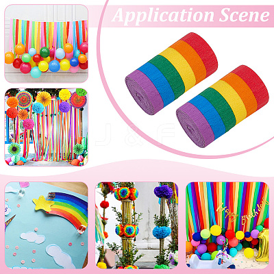 Rainbow Crepe Paper Streamers for Graduation Baby Shower Gender Reveal Birthday Party Decor DIY-WH0622-448-1