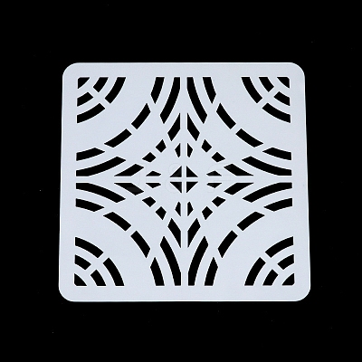 Flower Pattern Eco-Friendly PET Plastic Hollow Painting Silhouette Stencil DRAW-PW0008-04S-1