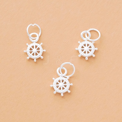 925 Sterling Silver Helm Charms STER-A048-16S-1