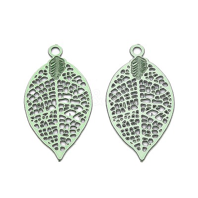 Spray Painted Hollow 430 Stainless Steel Pendants STAS-N121-07B-1