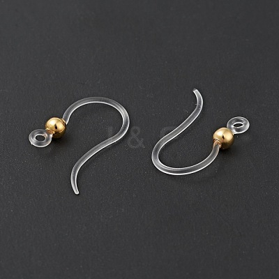 Transparent Resin Earring Hooks RESI-G050-01G-1