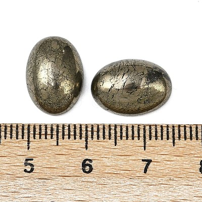 Oval Natural Pyrite Cabochons G-S395-01-1