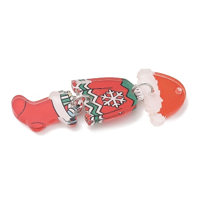 Christmas Printed Acrylic Big Pendants LS-MACR-F086-03A-1