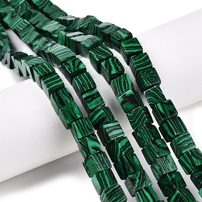 Synthetic Malachite Beads Strands G-T139-8x8-39-1