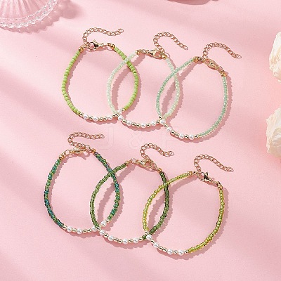 Glass Bead Bracelets BJEW-JB12957-1