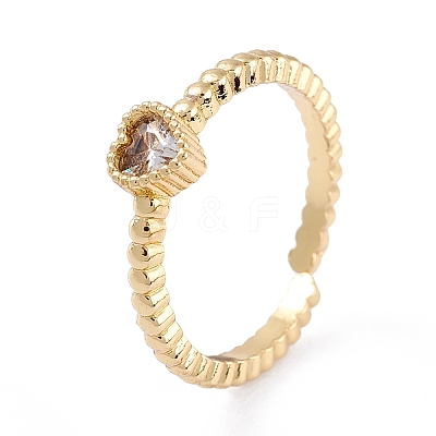 Brass Micro Pave Cubic Zirconia Cuff Rings RJEW-M138-11G-D-1