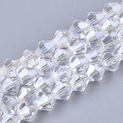 Electroplate Glass Beads Strands X-EGLA-Q118-6mm-A15-1