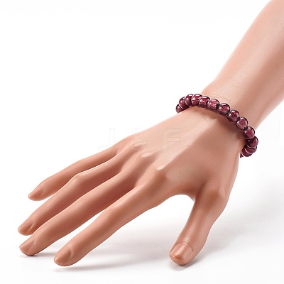 Handmade Silver Foil Glass Beaded Stretch Bracelets BJEW-JB06464-02-1