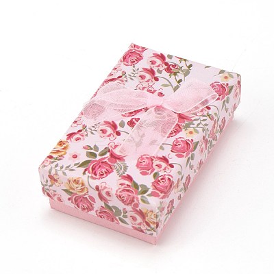 Flower Pattern Cardboard Jewelry Packaging Box CBOX-L007-003D-1