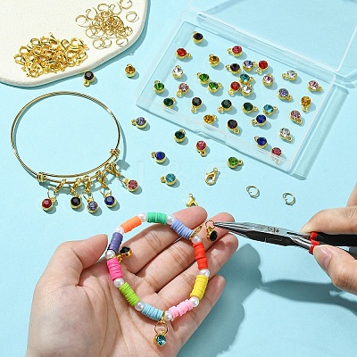 DIY Birthstone Charm Bangle & Pendant Decoration Making Kits DIY-YW0008-95-1