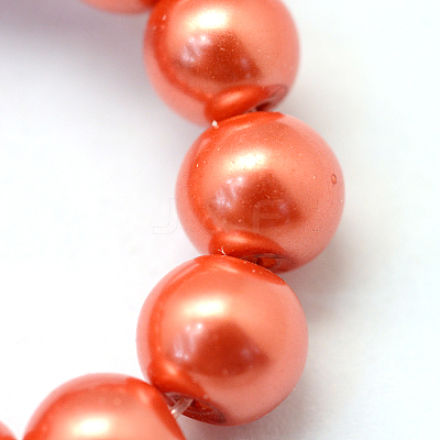 Baking Paint Pearlized Glass Pearl Round Bead Strands HY-Q330-8mm-38-1