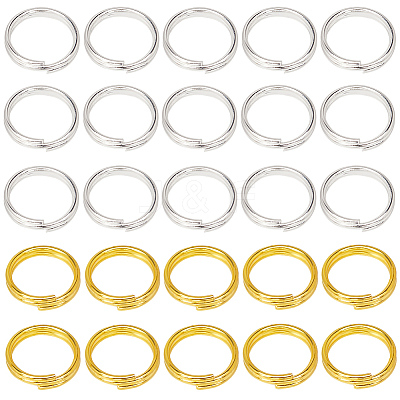 600Pcs 2 Colors Brass Split Rings KK-SP0001-82B-1