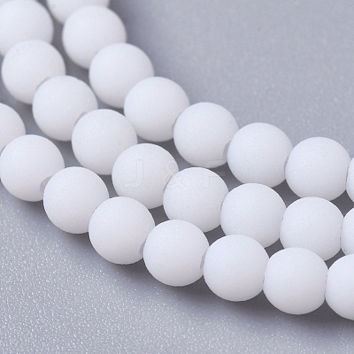 Frosted Opaque Glass Bead Strands FGLA-G002-A11-1