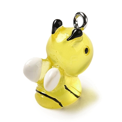 Luminous Transparent Resin Pendants RESI-E056-03P-01-1