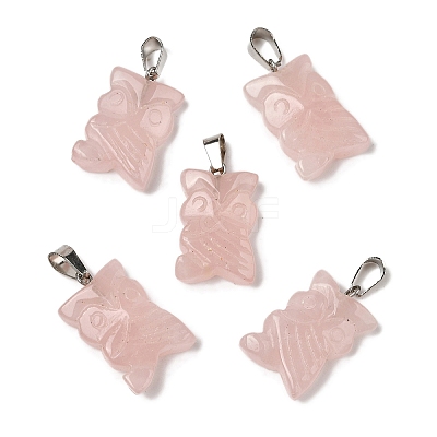 Natural Rose Quartz Pendants G-B127-09P-06-1
