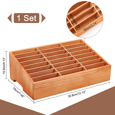 24-Grid Wooden Cell Phone Storage Box AJEW-WH0258-969B-1