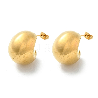304 Stainless Steel Stud Earrings for Women EJEW-U051-01G-1