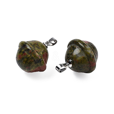 Natural Unakite Pendants PORC-T132-053M-1