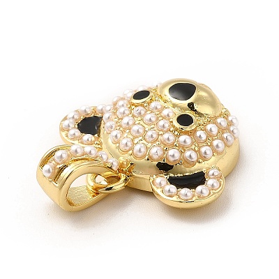 Rack Plating Brass Enamel Pendants KK-E072-19G-1